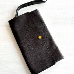 Marni Clutch Black Leather Wristlet